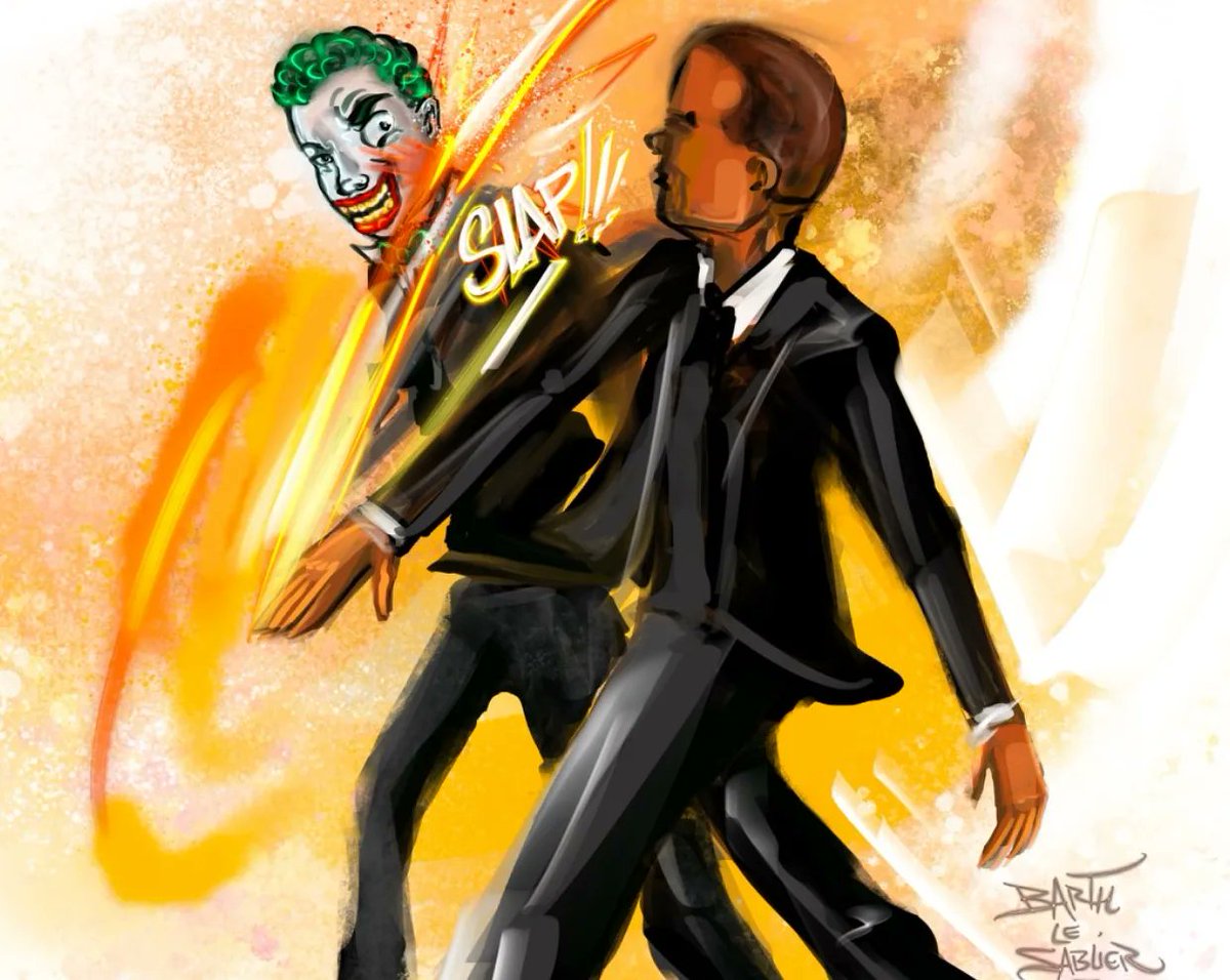 BARTH_painter's tweet photo. @WillSmithDaddy1 VS @chrisrock
L'histoire de claque qui a effacé la guerre et le Covid en même temps. 

Réalisé en live avec un petit débat sur @BIGOLIVEapp 

Vidéo speed Painting bientôt en ligne. 

#oscars #beef #art #JadaPinkettSmith #drama #Oscars2022 https://t.co/GV4uIR8FR2