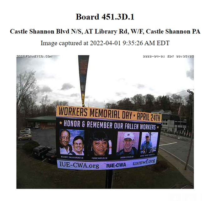 USMWF's tweet photo. BILLBOARDS ARE GOING UP!!!
Thank You IUE-CWA for their support this year in sponsoring 19 billboards up across OH, KY, IN, PA and WV helping us honor, recognize and remember our fallen workers. 
For more information about IUE-CWA go to https://t.co/hnhi7DN3bT https://t.co/ZIMwFnhJsc