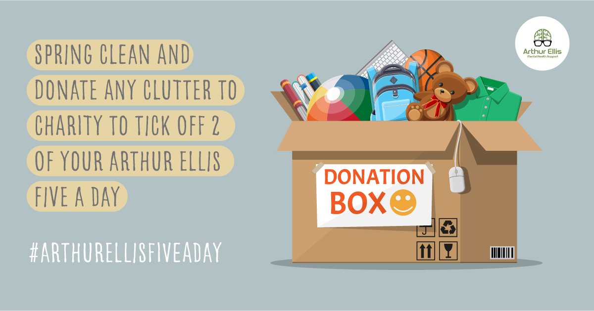 ArthurEllisMHF's tweet photo. Spring is a time for spring cleaning!
This April, find some time to clear out any clutter and donate what you don’t use to charity or a homeless shelter.
👣🤝/5 of your Arthur Ellis Five A Day
#ArthurEllisFiveADay #Move #Help #DoingYourBit #Mindfulness https://t.co/K2DkV9sosI
