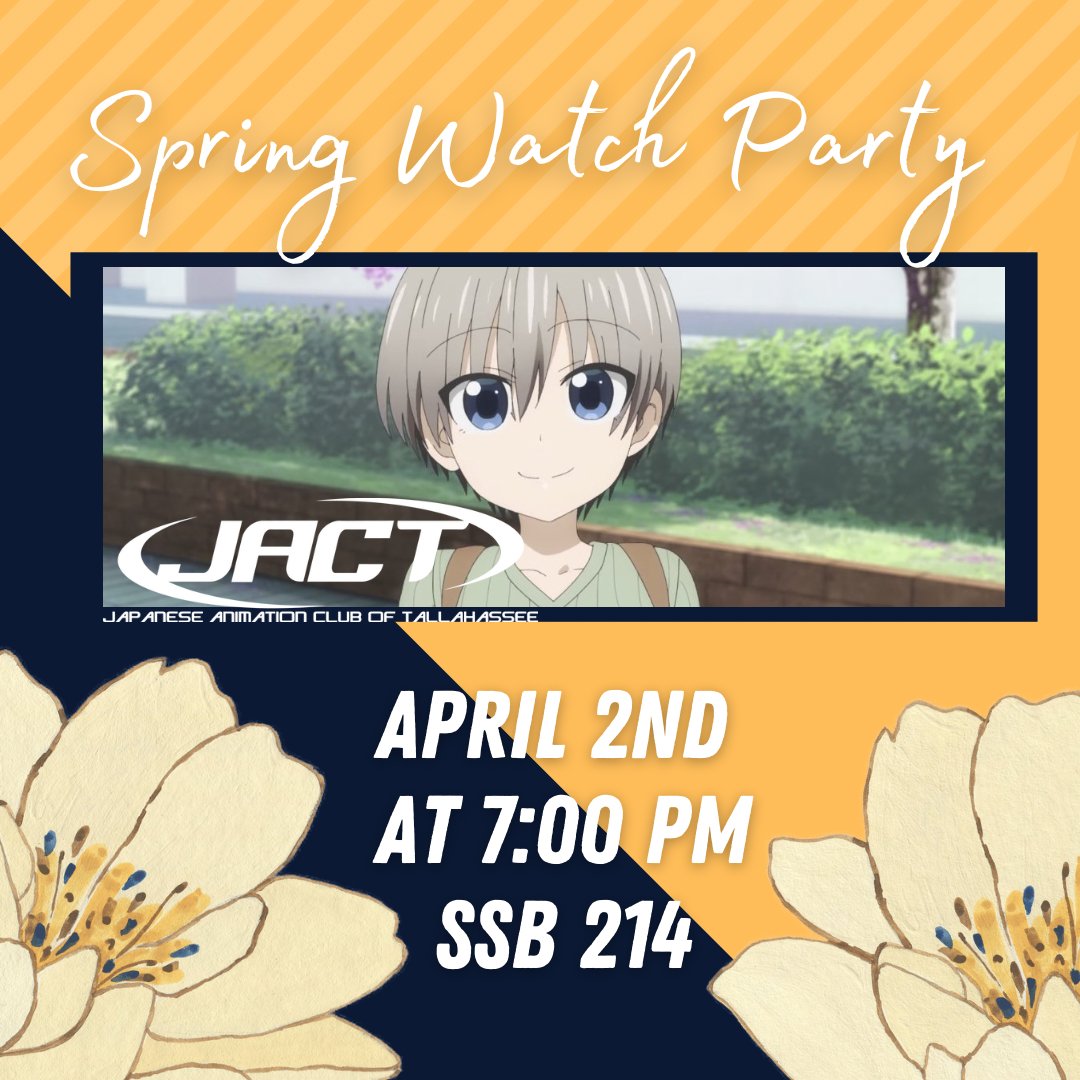 jact_fsu's tweet photo. Hello everyone,

We will be having a Spring Watch Party this Saturday at 7:00 PM in the Student Services Building (SSB) room 214.

Hope to see you there! https://t.co/zuFeZt7cYu