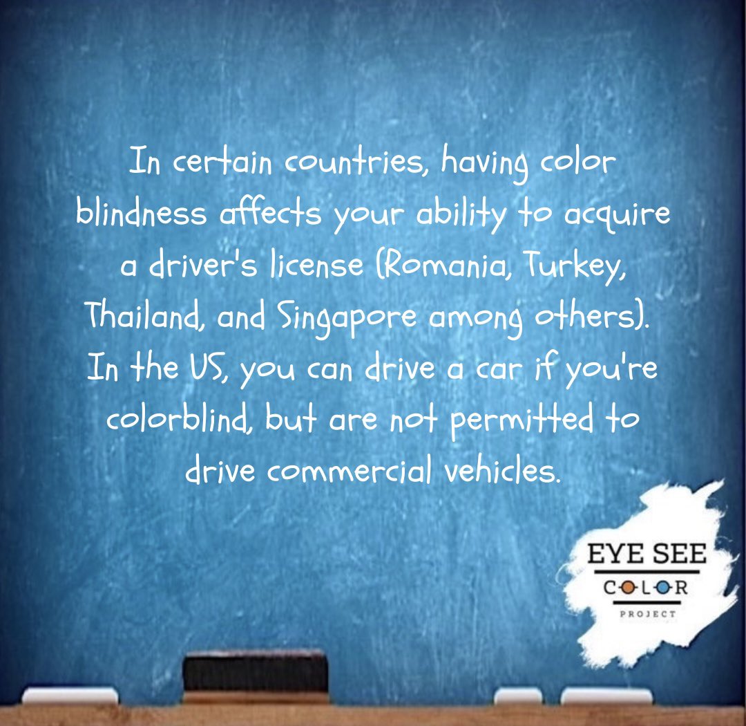 EyeSeeColorProj's tweet photo. Take a look at some interest facts about colorblind drivers.

#colorblind #colourblind #driverslicense https://t.co/IazleKEX9l