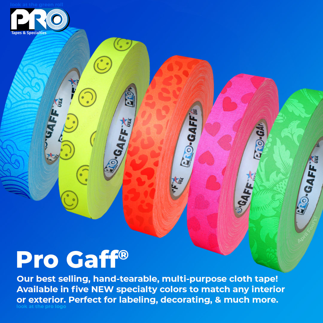 ProTapes's tweet photo. Due to demand for new versions of #ProGaff, Pro Tapes® will be rolling out these five new patterns! Featuring: Great Wave Blue 🌊, Happy Days Yellow 🙂, Flaming Hot Cheetah Orange 🔥, Heart-able Pink ❤️, and Garden Green 🌱.
.
.
.
(Just kidding, Happy #AprilFoolsDay!) https://t.co/TdzUeDuxEb