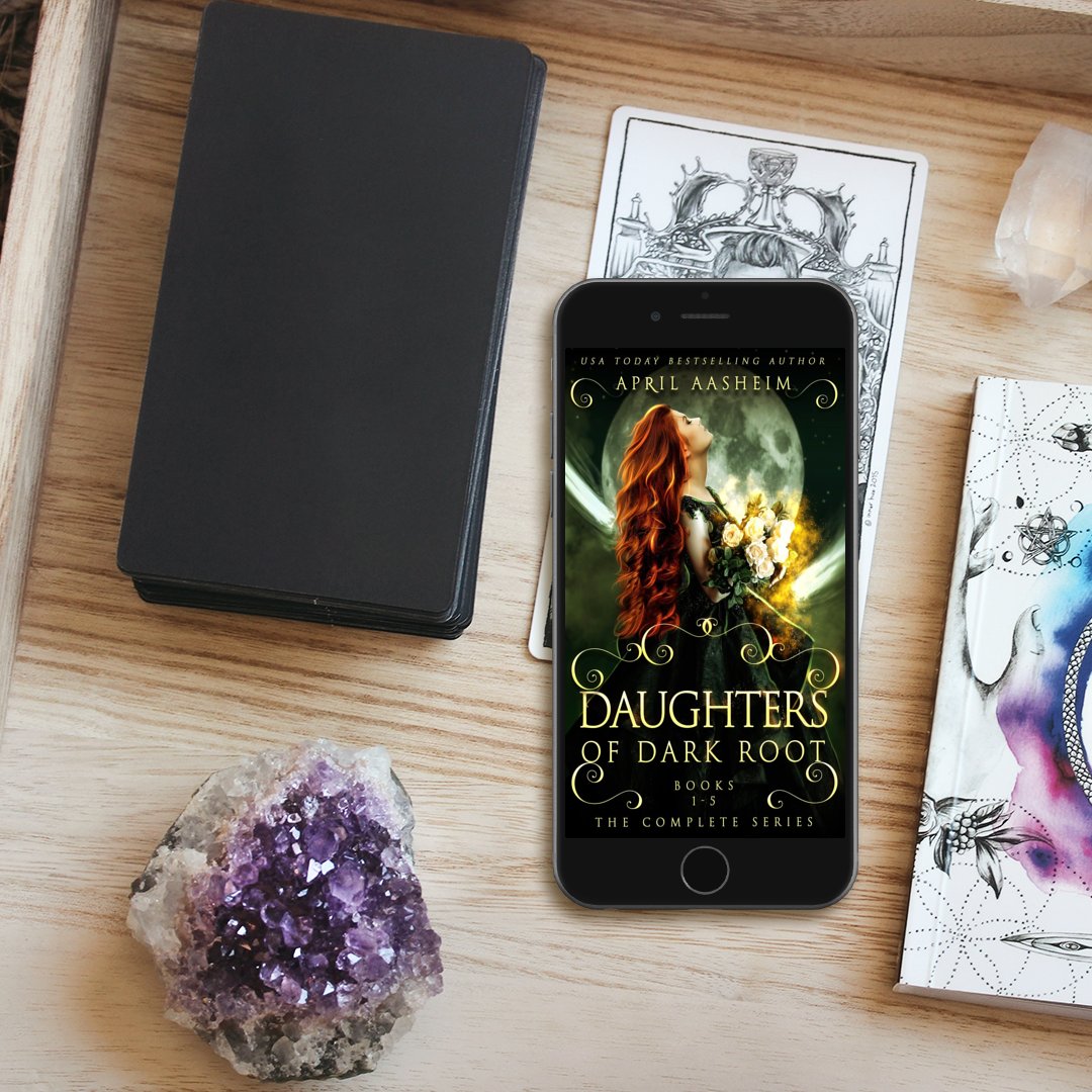 AprilAasheim's tweet photo. First time ever the best-selling Daughters of Dark Root series is #free! All 5 books on #kindle today only. #magick #mystery #romance #witchcraft #humor #lore https://t.co/91MWBVZoQm https://t.co/U6XwBkpjzm