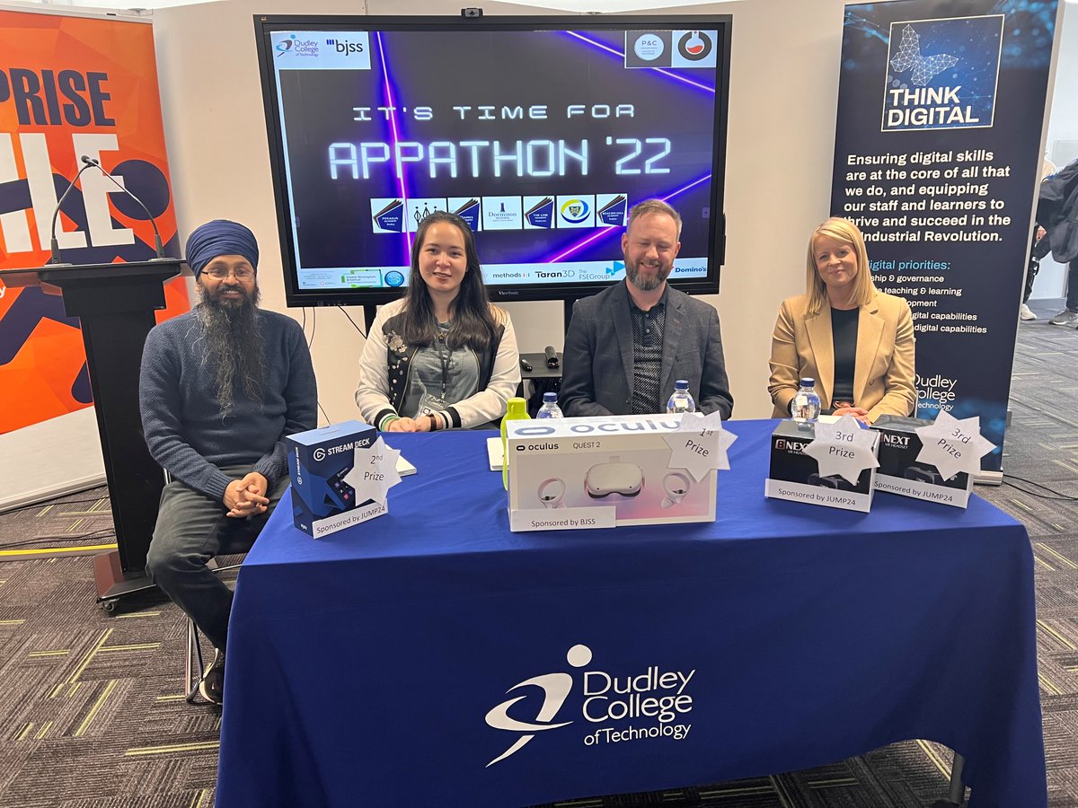 Dudley_College's tweet photo. That's a wrap on Appathon 2022! 🎉
School teams pitched their innovative app ideas to our panel of industry experts today from @postandcodes, @Taran3D, @b13technology & @cooperativeweb.
Pupils presented excellent ideas & should all be very proud of what they've achieved. 👏🏆 https://t.co/uUwAfFn4dE
