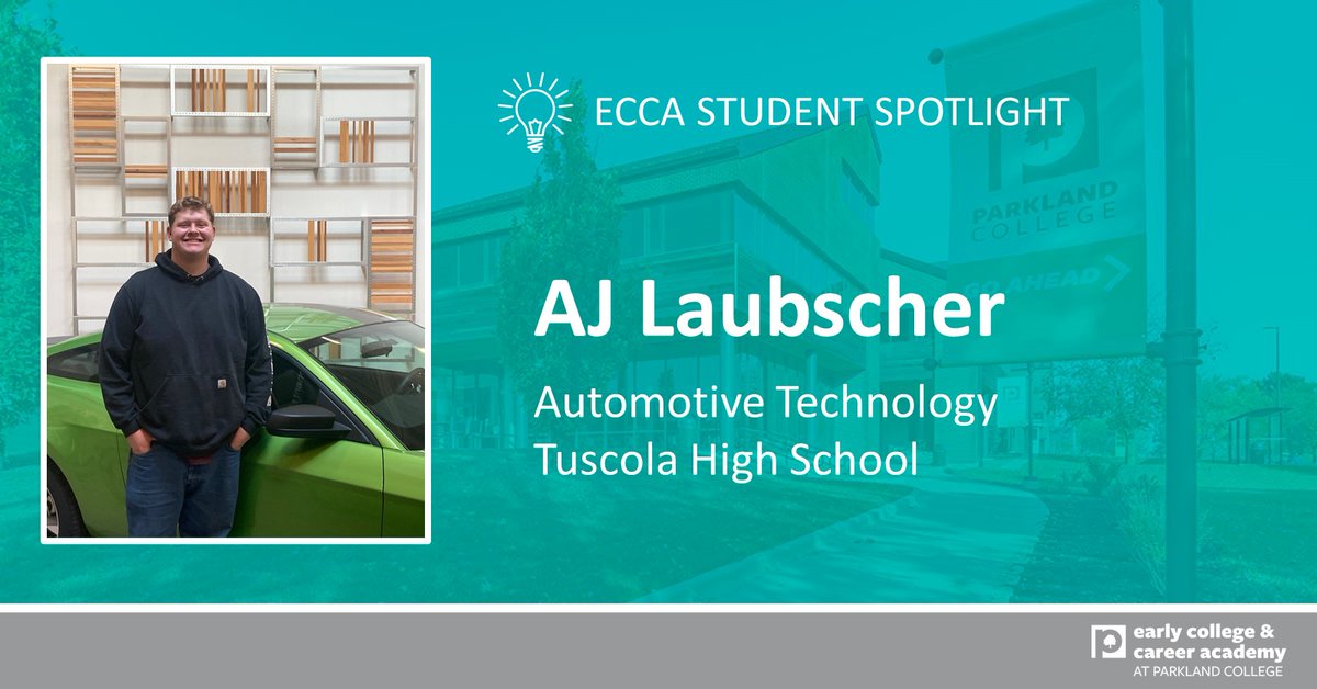 ECCA (@ecca_efe) on Twitter photo AJ Laubscher is a HS SR at <a href="/TuscolaCUSD301/">Tuscola CUSD #301</a> and is enrolled in the ECCA Automotive program. AJ is a year 2 student. After this semester, he will have earned 27 credits and an Automotive Maintenance and Light Repair certificate from Parkland College. Keep up the great work, AJ! AJ Laubscher is a HS SR at <a href="/TuscolaCUSD301/">Tuscola CUSD #301</a> and is enrolled in the ECCA Automotive program. AJ is a year 2 student. After this semester, he will have earned 27 credits and an Automotive Maintenance and Light Repair certificate from Parkland College. Keep up the great work, AJ!