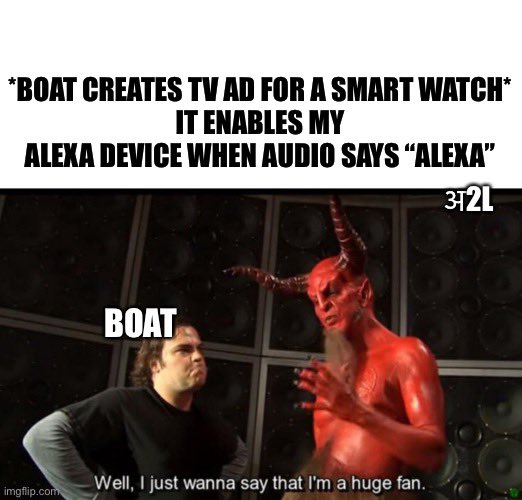 witty_A2L's tweet photo. @RockWithboAt 
What an ad you made, you little devil 😑😑
Why? Why? Why? 👿👿
@amazonIN @amazon #amazonAlexa #alexa #advertisement #boat #watch #boatxtend #xtend https://t.co/7zV50YIInv