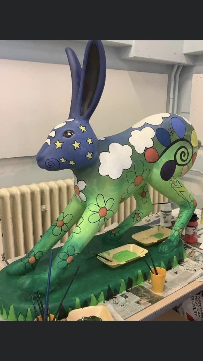 FLawnPrimary's tweet photo. Front Lawn’s hare - designed and painted by children in Y5 and 6 - is nearly ready to be displayed as part of Hares of Hampshire project in Winchester very soon! @kas397 @read_sj @TKATAcademies @AAnt26 https://t.co/GPSUNsECjK