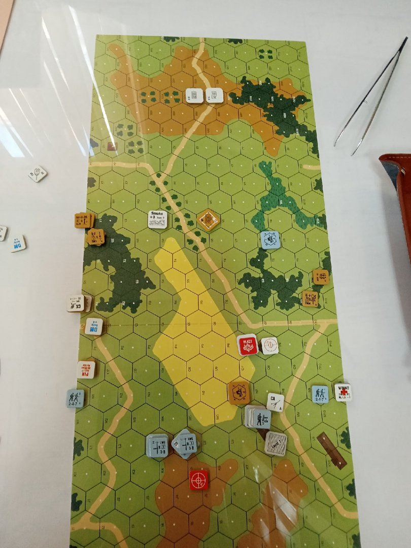 hexandcounter's tweet photo. Played J106 Marders not Martyrs ASL scenario from @MultiManPub ASL Journal 7 twice. Great small situation with interesting combination of opposing tactical tools. Russian mortar is very important to deter Marders from action. Also adapted a camera to roll real dice playing VASSAL https://t.co/wOsewMzH35