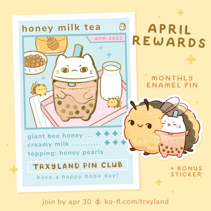 April's flavor of the month is 🍯 Honey Milk Tea 🍯 