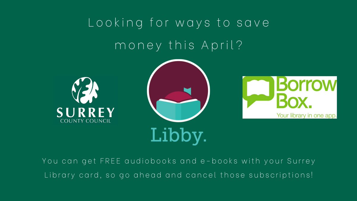 DorkingLibrary's tweet photo. It's not just physical books &amp; CDs that are available to you as a member of @SurreyLibraries  - you also get access to the Libby and BorrowBox apps meaning FREE e-books and audiobooks! Download the apps &amp; sign in with your library card number &amp; PIN to get started. #FunForFree https://t.co/R7STgsLcWX