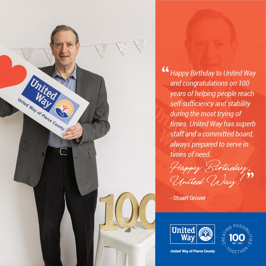 UWPC's tweet photo. "Happy Birthday to United Way and congratulations on 100 years of helping people reach self-sufficiency and stability during the most trying of times. United Way has superb staff and a committed board always prepared to serve in times of need. Happy Birthday, United Way!" https://t.co/VntEQalkFr