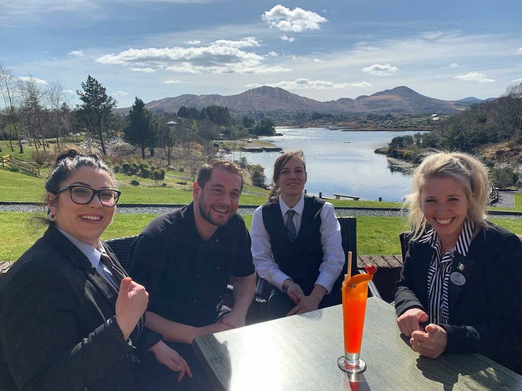 SneemHotel's tweet photo. Gergana, Arnaud, Gabriella & Barbara are really looking forward to welcoming you all this weekend for Great Food and Cocktails 🍹 Oh and the sun is shining😎 #sneemhotel #kerryweddingvenue #cocktail #cheflife #lovesneem #greatfood @gery.angelova.7 @arn… https://t.co/J4VVSQRo6I https://t.co/xXijcuW3Xd