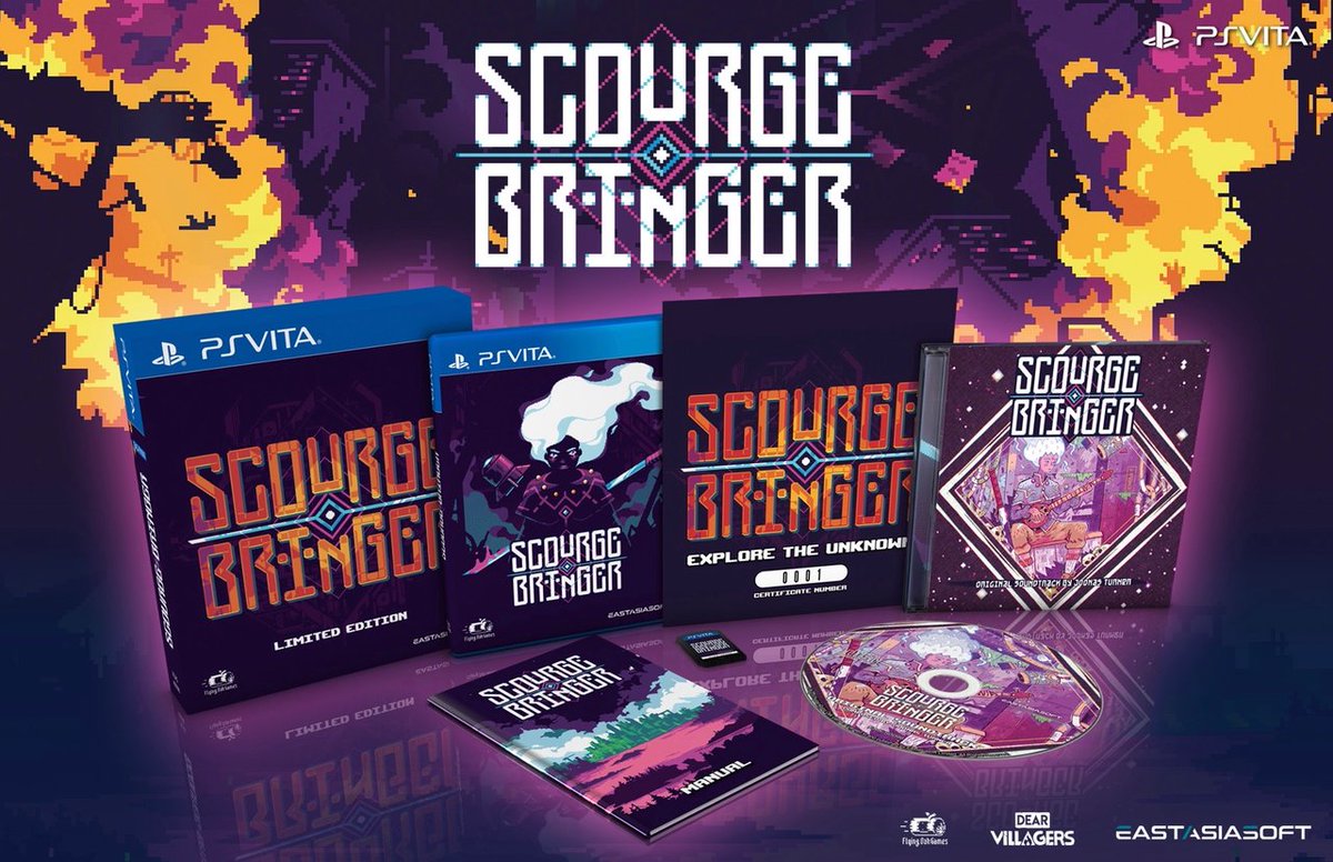 eastasiasoft's tweet image. 🔷 PHYSICAL GIVEAWAY 🔷

This week, we’re offering 1 physical Limited Edition of roguelike platformer ScourgeBringer for #PSVita!

For a chance to win:
☑️Follow
☑️Retweet
☑️Tag a friend

Drawing 11pm ET April 4th

#VitaIsland