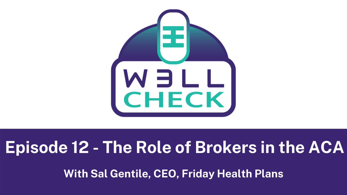 BeW3LL's tweet photo. ICYMI: Listen to the latest W3LL Check episode with Sal Gentile, CEO of Friday Health Plans, as he chats with Sarah Pew on the important role brokers play. https://t.co/tvSX2QBXQD

#ListenNow #InsightfulConversation #Brokers #ACA #Podcast #W3LLCheck https://t.co/EcintUbHMb