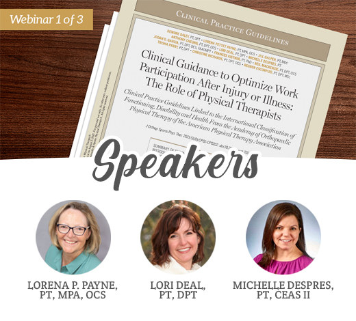 OccuProLLC's tweet photo. Join us on April 14th for the 1st in a 3-part series where we hear from three of the authors of the Clinical Guidance to Optimize Work Participation After Injury or Illness: The Role of Physical Therapists! https://t.co/Gk2JQkZXnb #workerscompensation #pt #ot https://t.co/SGF7HsV84F