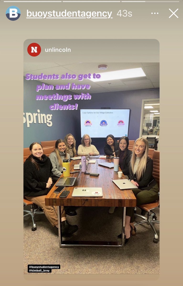 Jemalyn's tweet photo. CHECK OUT @BuoyAgency as they takeover @UNLincoln’s #Instagram stories today. S/O to @KimballBrey for sharing her perspective throughout the day @Unl_CoJMC Agency! #UNL #StudentAgency https://t.co/KM2PigpS3C
