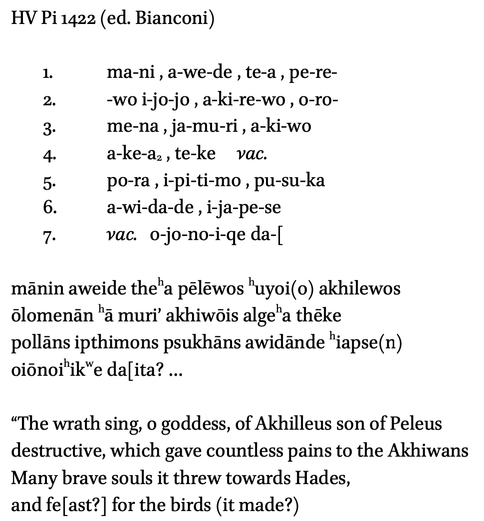 MicheBianconi's tweet photo. Sensational discovery in #Greece! A new Linear B tablet from #Mycenaean times opens new avenues for our study of #Homer and #Classics. More details in a forthcoming article  (ICHΤΗYS 4/1, 2022). A preliminary comment on selected issues is here: https://t.co/9V8YL7BXCV https://t.co/OKbXr3D36g