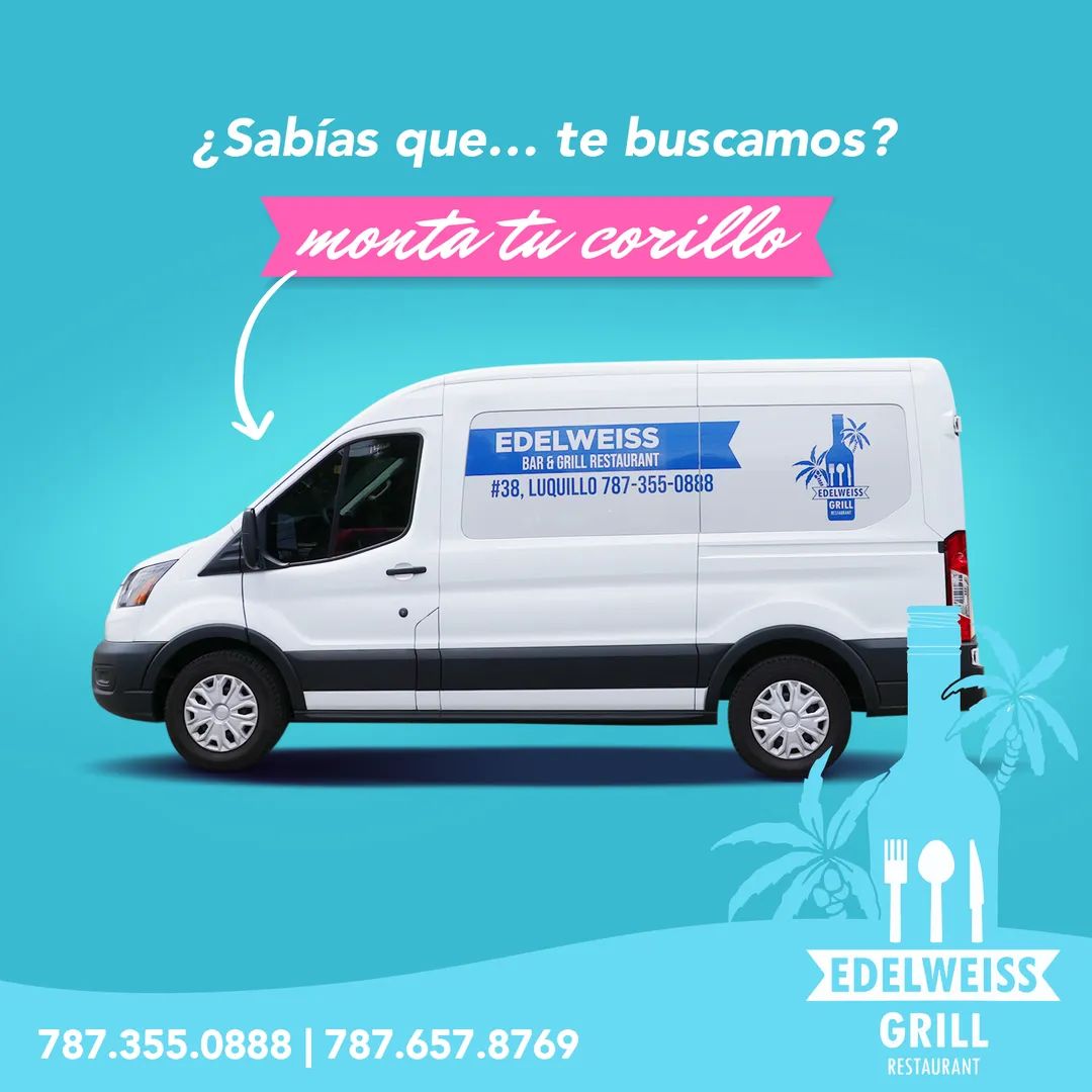 EdelweissRestPR's tweet photo. Hemos creado un nuevo servicio para ti, ahora en Edelweiss proveemos transporte para turistas y locales.
𝐋𝐚 𝐫𝐮𝐭𝐚 𝐞𝐬 𝐝𝐞𝐬𝐝𝐞 𝐒𝐚𝐧 𝐉𝐮𝐚𝐧 𝐡𝐚𝐬𝐭𝐚 𝐅𝐚𝐣𝐚𝐫𝐝𝐨.
📲787•355•0888  
⏰ L a D 10:30AM - 10PM   
📍 Kiosko #38   
🐶 Somos un negocio "pet friendly". https://t.co/c81A6tfzDl