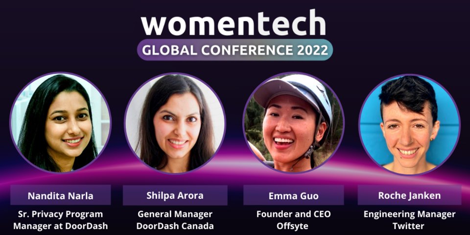 🎤 In their #WTGC2022 panel discussion, Nandita Narla and Shilpa Arora at <a href="/Doordash/">DoorDash</a>, <a href="/emmahongguo/">Emma Guo</a> at <a href="/OffsyteHQ/">Offsyte</a>, and Roche Janken at <a href="/Twitter/">Twitter</a> will debunk myths about #careerpivots and share strategies for career transitions.

📍 Learn more: womentech.net/women-tech-con… 

#womenintech