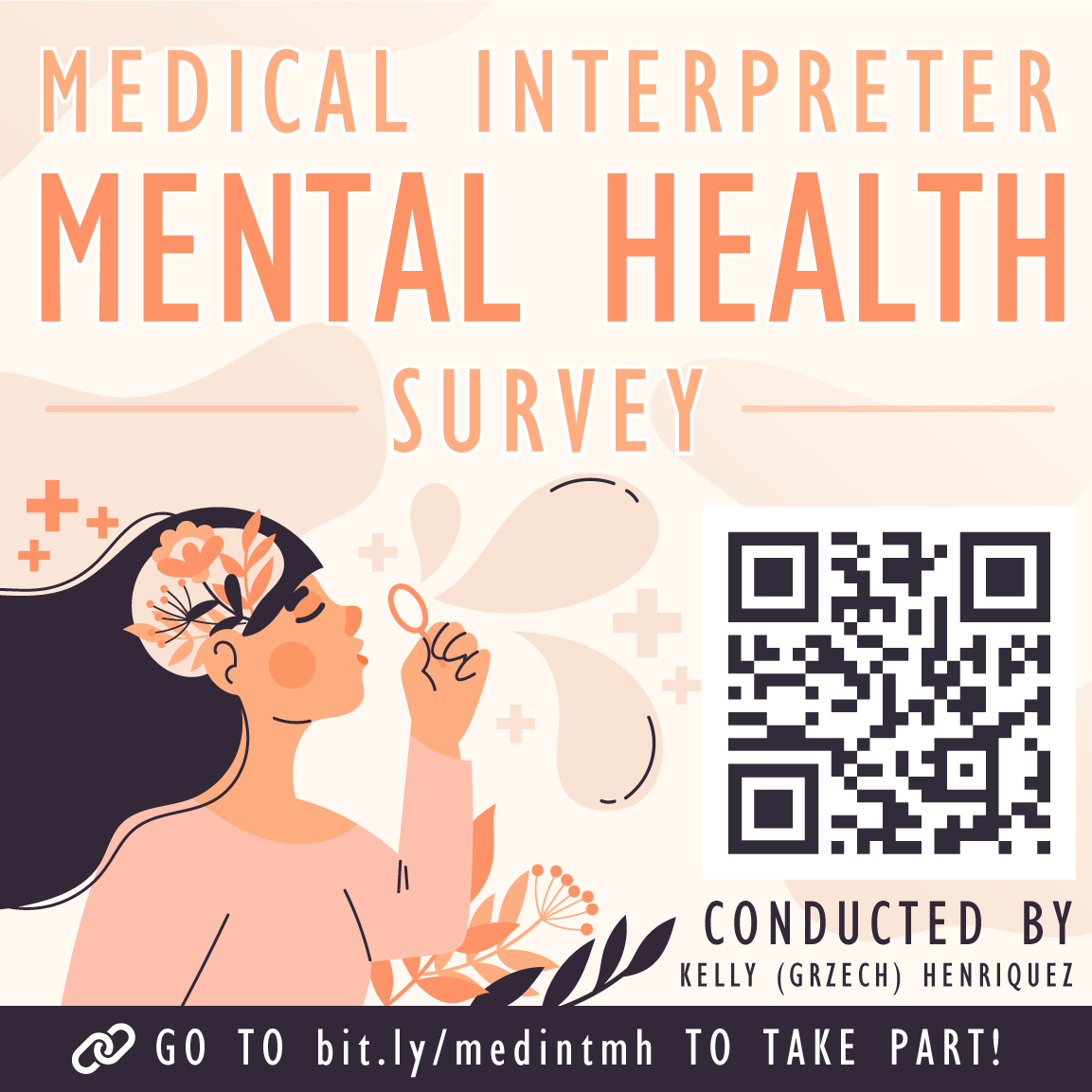 kghinterpret's tweet photo. 📢 Calling all spoken-language #medicalinterpreters! I'm conducting a survey on interpreter #mentalhealth. Results will help with future (free) resources to support #interpreters. +Details are available before starting survey: https://t.co/mCXNfv5jYN #1nt #wellness #selfcare https://t.co/3agX2NNJHM