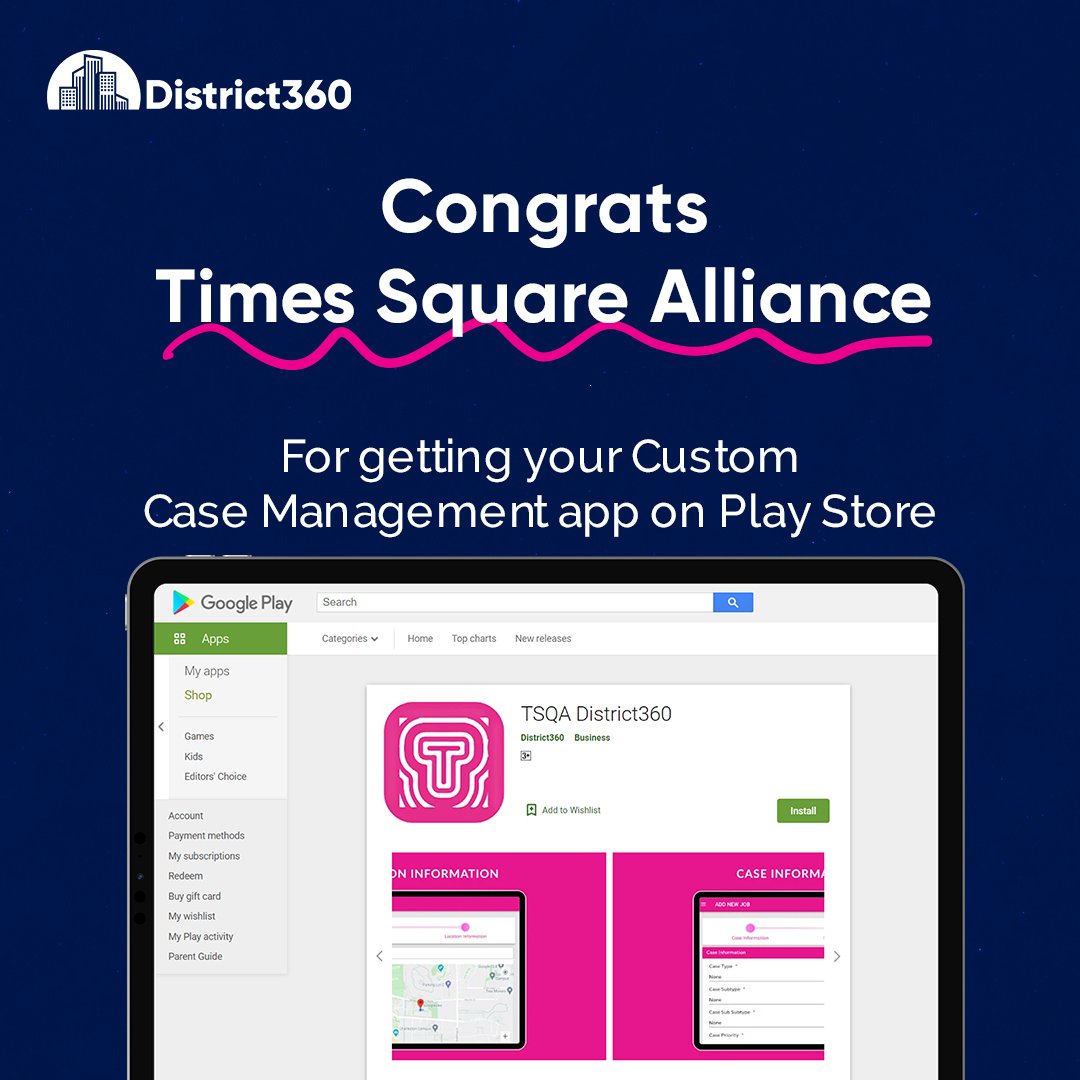 district360's tweet photo. The @TimesSquareNYC field team logs all the cases, incidents, and service requests directly into the app, adding photos and assigning tasks if necessary. These details automatically appear in CRM in real-time making tracking and reporting easy.
#app #CRM #CUBE84 #District360 https://t.co/gMj4Qg8AKR