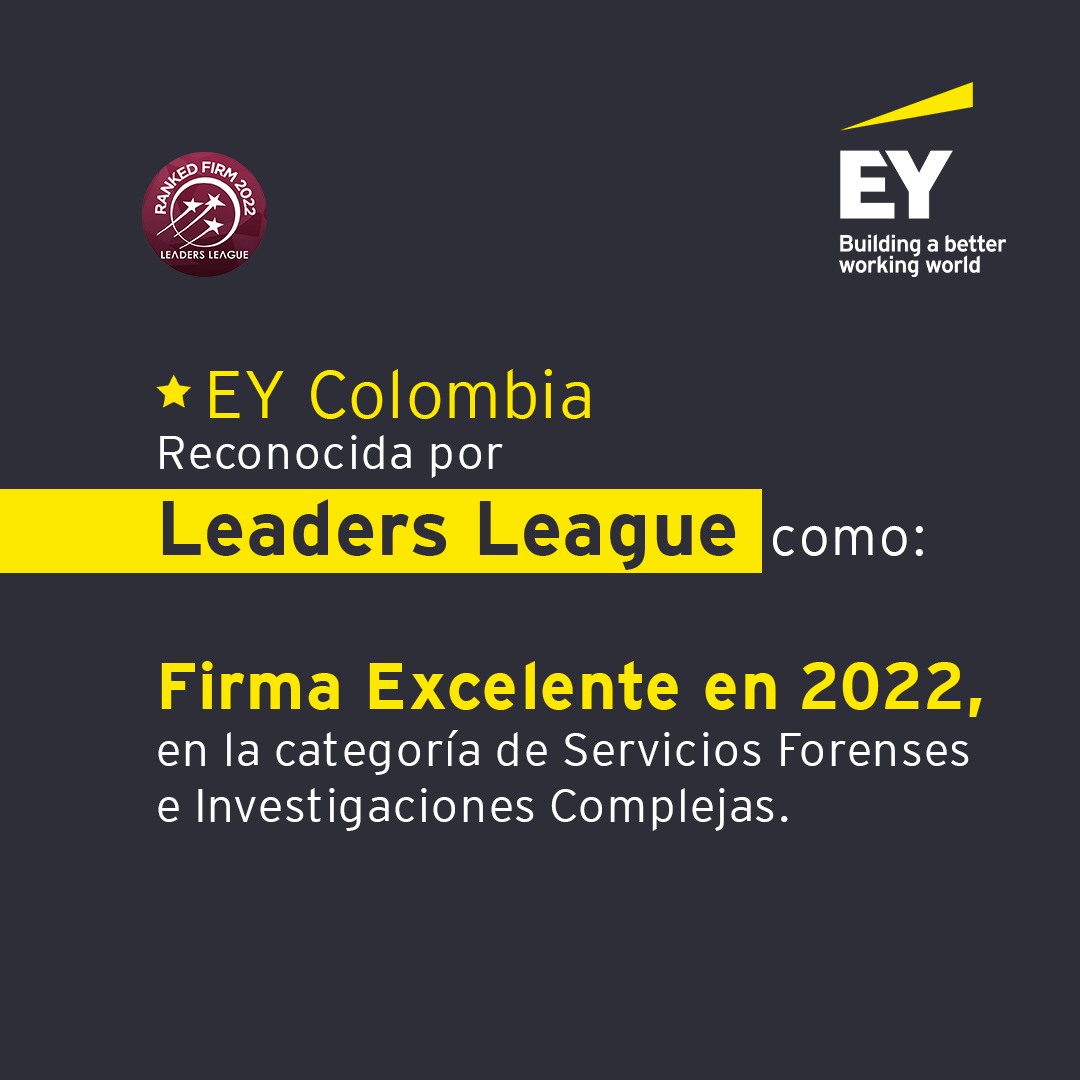 EYColombia's tweet photo. ¡Qué orgullo! #EYColombia ha sido reconocida como Firma Excelente 2022 en la categoría de Servicios Forenses e Investigaciones Complejas del Ranking Leaders League. Felicitamos a nuestro equipo de trabajo por su calidad profesional, compromiso y pasión.
#BetterWorkingWorld https://t.co/gkjOCqJMIs