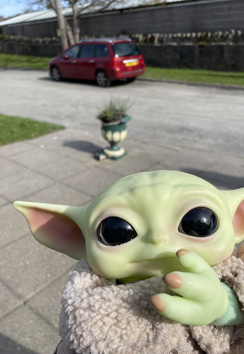 RJStimps's tweet photo. I may have taken my niece’s #grogu #babyyoda for a tour of the #isleofman today so she’d know what he was up to while she’s at school. #cheeky #starwars https://t.co/gscpf7YzTS