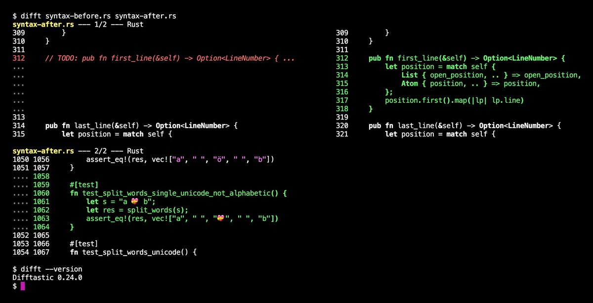 📈 Trending right now: difftastic - an experimental diff tool for comparing files based on their syntax. Written in Rust.



github.com/Wilfred/diffta… ❤️  💚