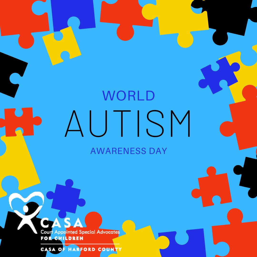 CASAHarford's tweet photo. Today is #WorldAutismAwarenessDay. This day is to raise awareness about people with #autisticspectrumdisorders. Learn more at https://t.co/TTASjsfydy
#casaofharfordcounty #advocate #children #fostercare #autism #harford https://t.co/L8WC8OfKrf