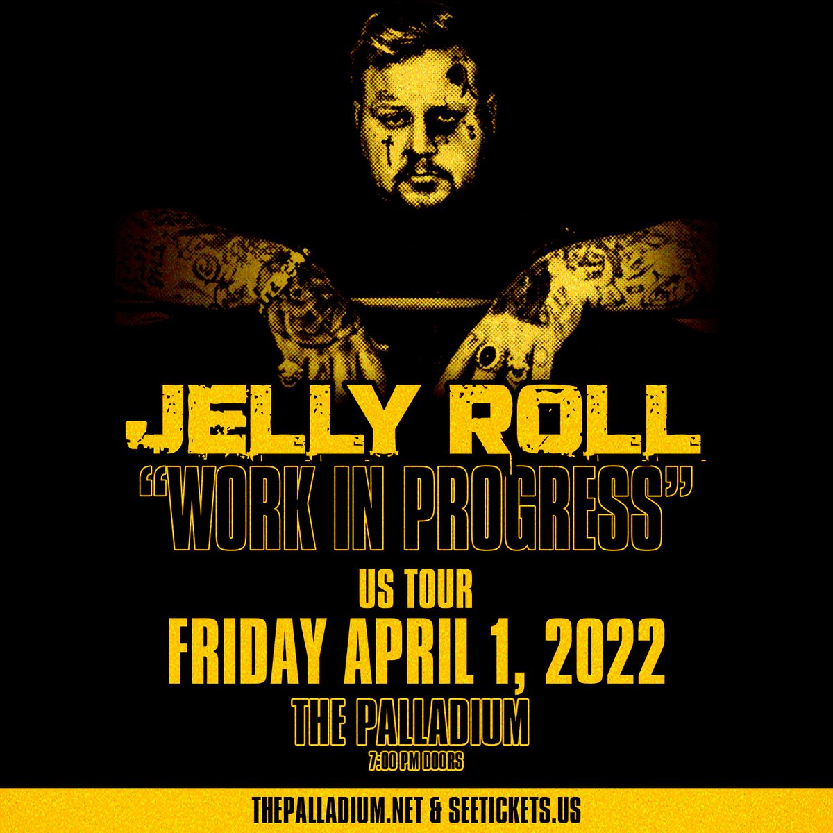 TheHotRod69's tweet photo. Jelly Roll tonight with my daughter. Hoping all goes well and he lets it all out on stage.
@JellyRoll615 @omgitsbunnie @palladiumshows #WorkInProgressTour https://t.co/Kn1qxjRNym