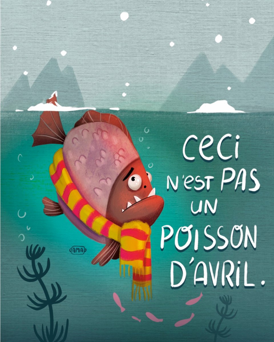 ⭐⁠ ... Bon week-end d'hiver au mois d'Avril ! 
#avril #premieravril #poissondavril #april #illustrationjeunesse #illustratricejeunesse #illlustratricepourenfants
