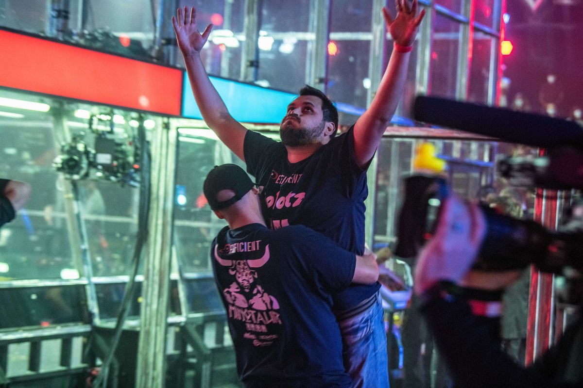 Perficient's tweet photo. That feeling when you’ve just scored a major win...big congratulations to our partner @RioBotz &amp; Perficient’s #Minotaur on advancing to the final stage of the 2021 @BattleBots World Championship Thur. April 7 on Discovery!

#TeamMinotaur #BattleBots 

https://t.co/pWBev9QRmt https://t.co/LG6qmTEQ9P