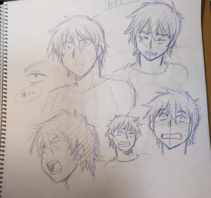 例の新連載コミカライズの主人公キャラの第二稿。前のが少年ぽかったので年齢上げてニート感みたいなのも出したつもり。そういやそーいう設定でしたな。 