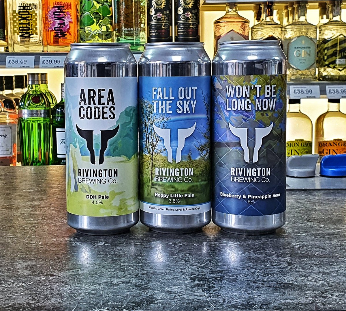 New beers in from <a href="/rivingtonbrewco/">Rivington Brewing Co</a> 

Area Codes - 4.5% DDH Pale 

Fall Out The Sky - 3.6% Hoppy Pale 

Won't Be Long Now - 6% Blueberry &amp; Pineapple Sour 🍻