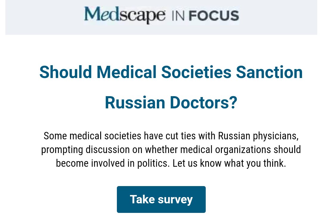 AlothmanHussam's tweet photo. It's extremely miserable to see Media Populism reach to Medscape. Running such a survey on an elite medical site is disappointing. Science should be kept away from politics and populism. https://t.co/MWtuTEm0Jh