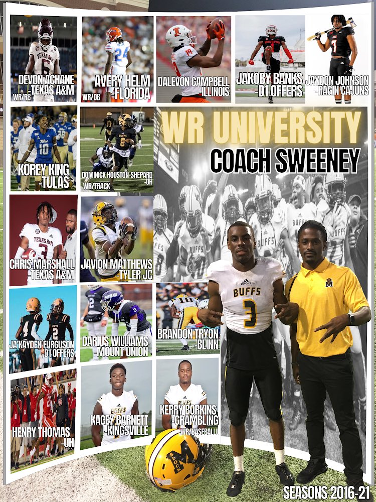 Coach_ISweeney's tweet image. WR “U” #WRU 15 scholarships in 5 years! I love coaching and it shows through the kids. @MarshallBuffs is the school to develop WR’s for the next level.
