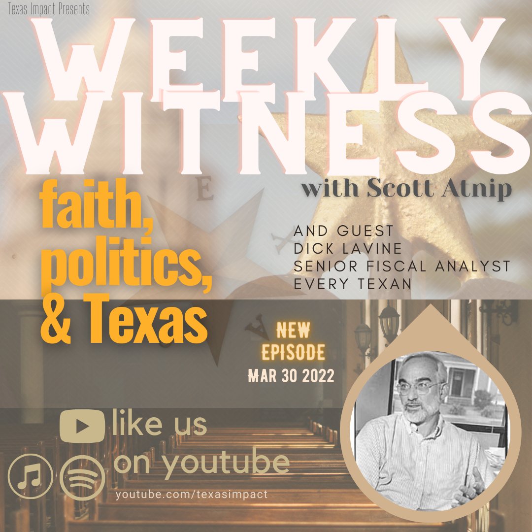 TXImpact's tweet photo. This week on #WeeklyWitness, @dlavine w/@EveryTxn & @BeeMoorhead join to discuss the #txlege budget, @TXImpactCounsel joins to talk runoff elections (& maybe a little UT women's basketball) and Rabbi @nblumofe brings a Weekly Word focused on #climate.
https://t.co/rvFKwWKNj0 https://t.co/Up9JhPiC7D