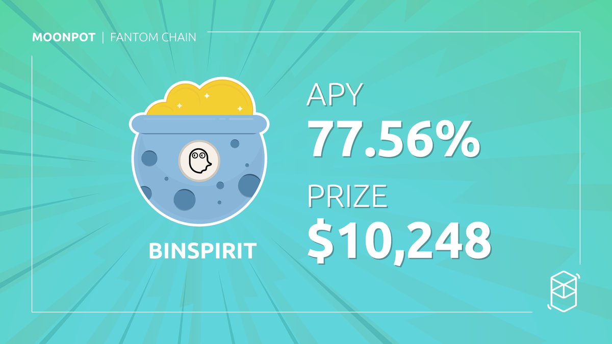 👻 Look at this <a href="/Spirit_Swap/">SpiritSwap</a> Pot, Cadets. It's SCARY good

🏦 Stake: #binSPIRIT or $SPIRIT
💸 Earn 77.56% APY: #binSPIRIT &amp; $POTS
🏆 Win #binSPIRIT, $BIFI &amp; $SPIRIT: $10,248
🏁 Draw: 12 days

🔥🥵

Play and earn: play.moonpot.com/#/pot/binspirit