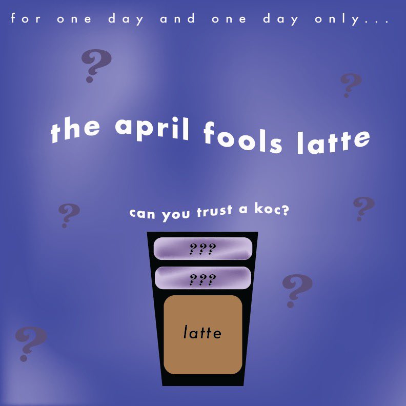 be brave… the april fools latte is back today 🤨☕️🕺
