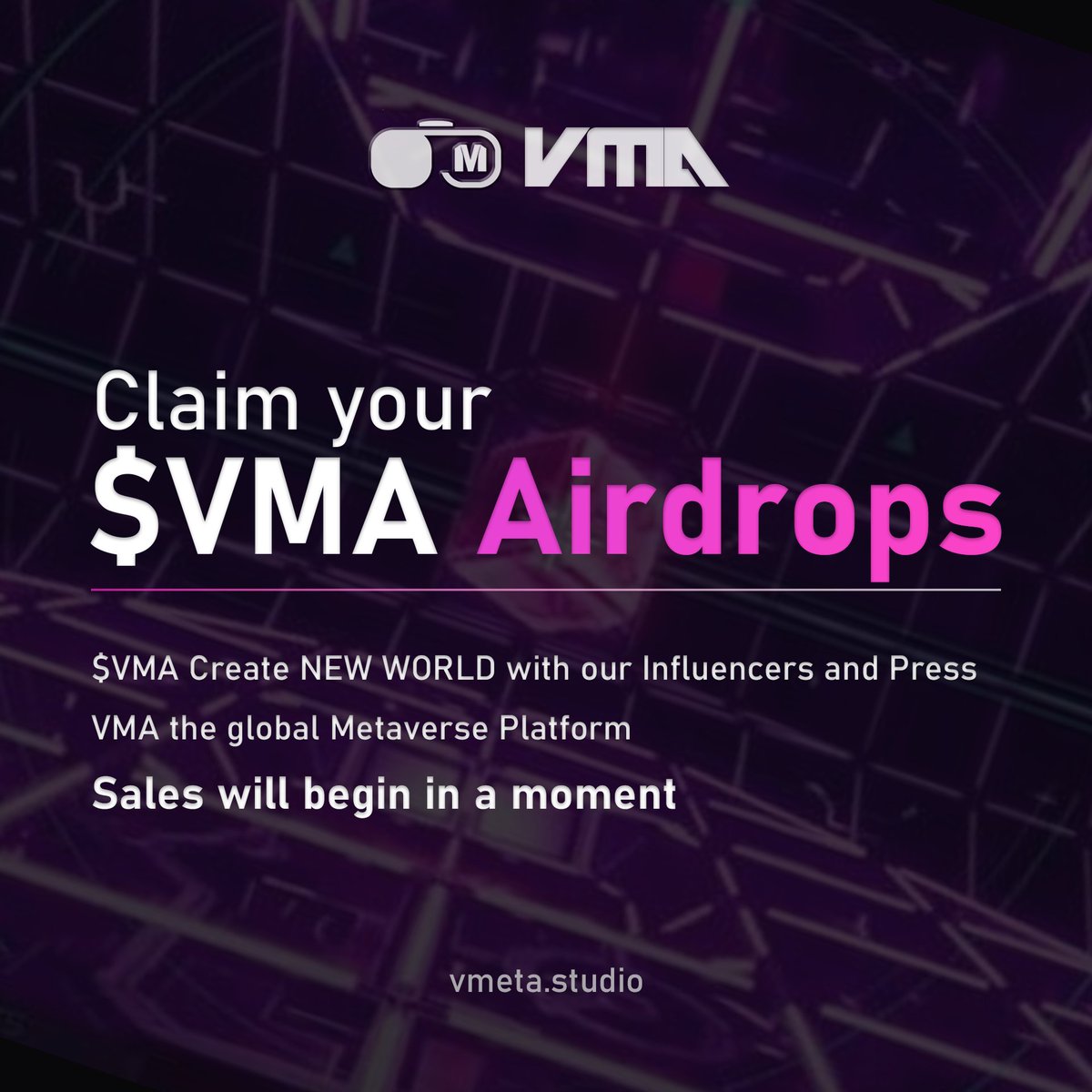 vmetastudio's tweet photo. Claim your $VMA #Airdrops ‼
Sales will begin in a moment ⏰

If you make an claim, you can get referral link!
Don't miss the chance to receive #BNB🤍
👇
https://t.co/NFuNvJPxNr

#VR #AR #virtualmeta #giveaways https://t.co/Gcv6Z3KzoH