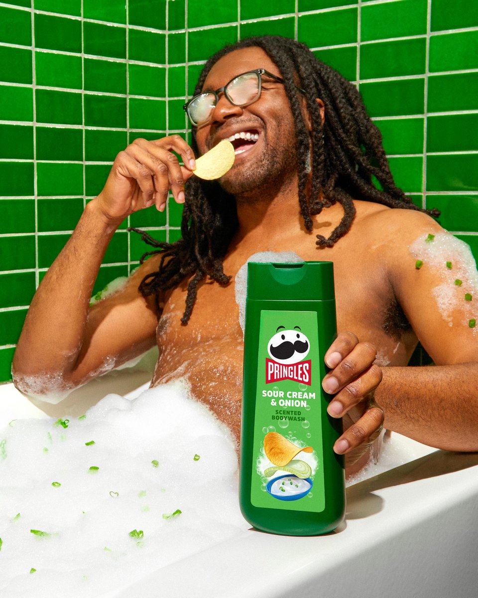 The delicious scent your body never knew it needed….until now. NEW Pringles® Sour Cream &amp; Onion Body Wash coming soon!