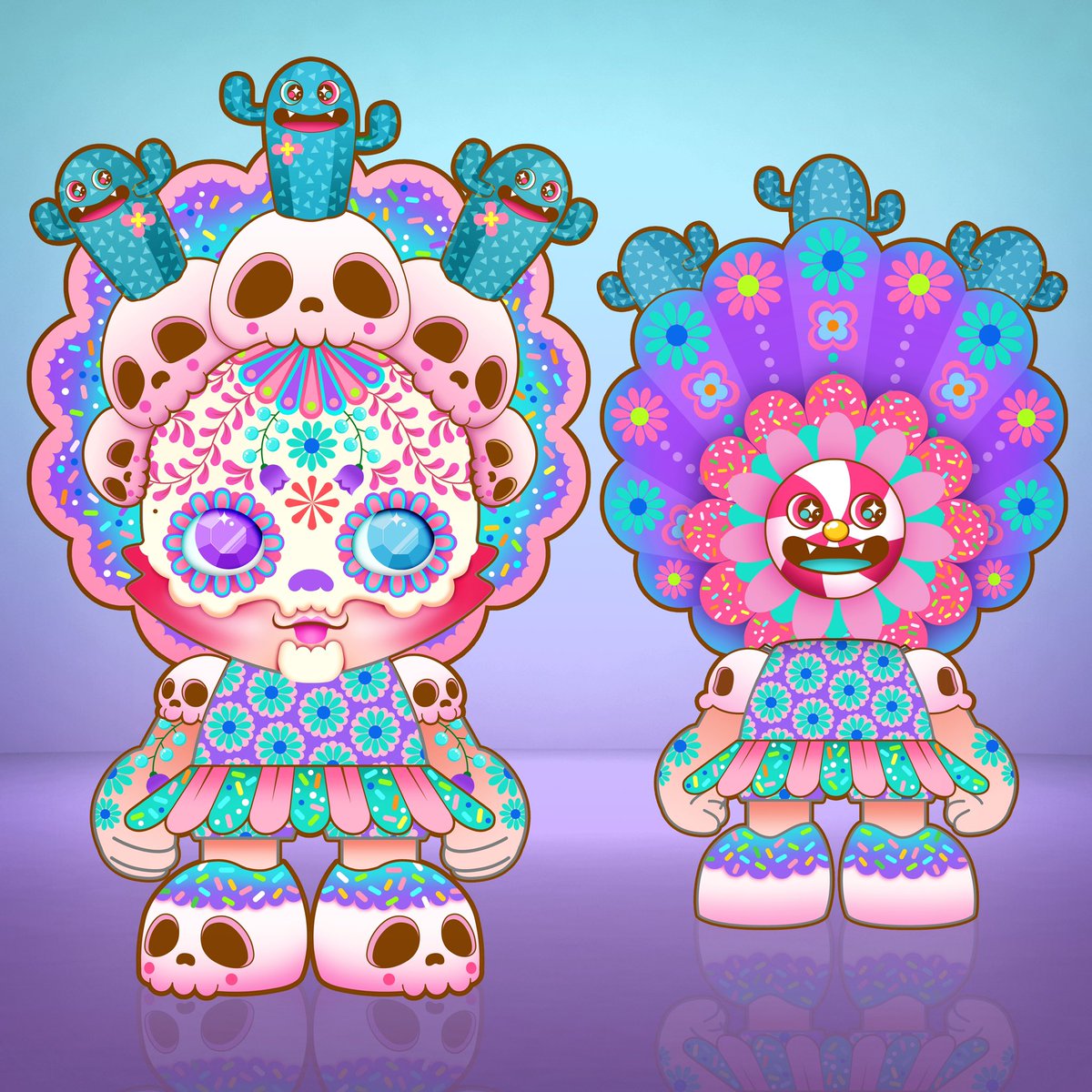 Totally forgot about this colour way I did for Candievera Super Janky! This was something I designed for fun, before Zombievera. Thought it would be fun to share this. @superplastic 🌈🌈🌈 #superplastic #superfam #janky #designertoy #designertoys #vinyltoys #vinyltoy #vinyltoyart