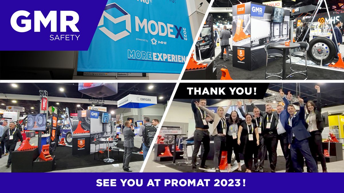 What a successful show!! #Modex2022 has closed its doors and we’d like to thank all those who visited our team! It was such a great pleasure to meet you in person! See everyone next year at #ProMat in Chicago !
#GMRsafety #POWERCHOCK #Safety
#MODEX #MHI #MaterialHandling