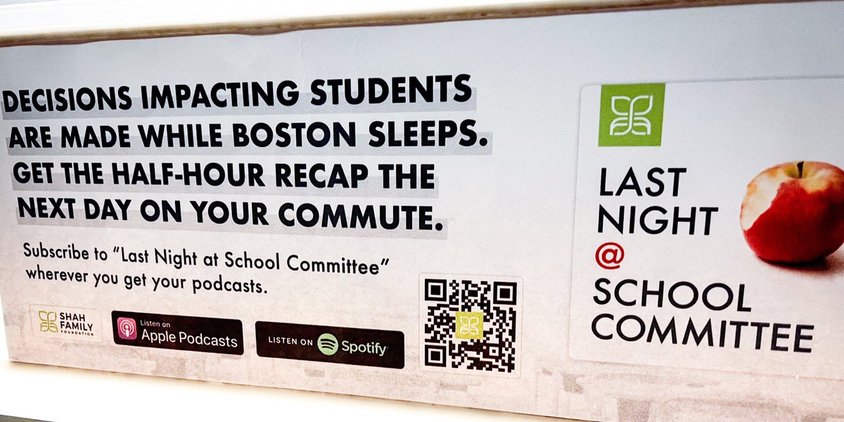 Shah_Foundation's tweet photo. Hey, those look familiar! Thank you to our podcast listeners for sending in these photos of our ads on @MBTA buses and trains across Boston! #CatalystsForChange #LastNightAtSchoolCommittee https://t.co/aDL2PeDp8i