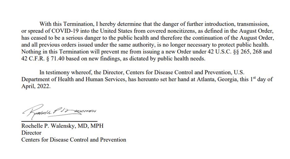 camiloreports's tweet photo. BREAKING — CDC Director Rochelle Walensky issues a new order terminating the Title 42 order that has allowed U.S. border officials to expel hundreds of thousands of migrants, saying the policy is no longer needed to protect public health.
https://t.co/RcwkjC1msE https://t.co/megSyFnA2Y