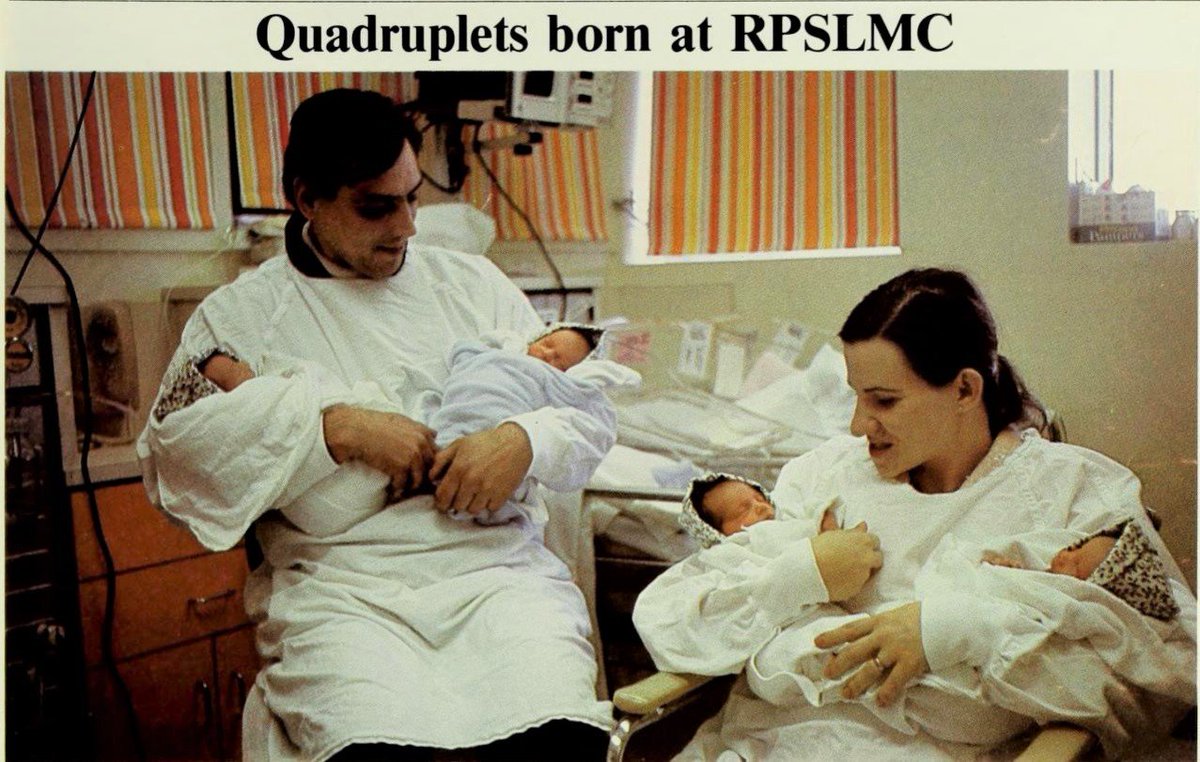 RushArchives's tweet photo. Itโs #MultipleBirthAwarenessMonth! In 1978, @RushMedicalโs Regional Perinatal Center delivered a rare set of quadruplets. With careful planning, teamwork, bed rest & meds to inhibit early labor, the four babies were welcomed safely. MORE: https://t.co/UfwQ5lMb3e @RushUniversity https://t.co/jF8v3uA4MC