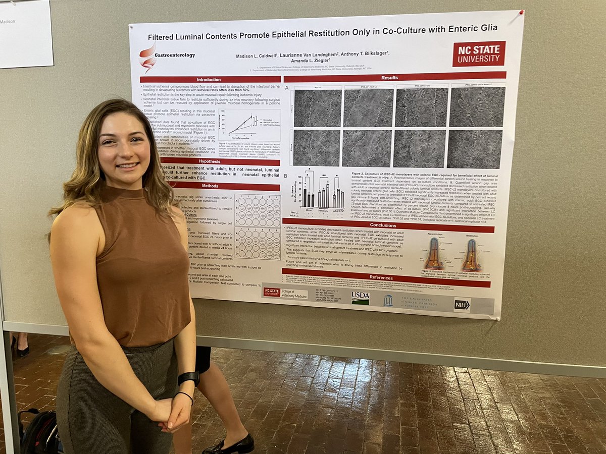 ComparativeGI's tweet image. It’s poster time at @CVMResearch Litwack Day! Be sure to stop by one of our lab’s four (four!!) posters to see what all our hardworking trainee have been up to #AcademicTwitter #science #vetmed