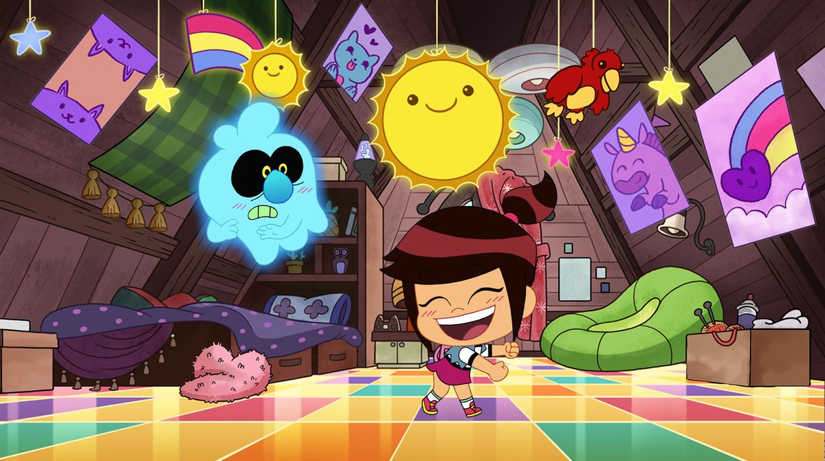 DisneyBrandTVPR's tweet photo. In the new #ChibiTinyTales short, "The Ghost and Molly McGee: Bedroom Battle," Molly &amp; Scratch launch into an epic battle to determine whose interior design reigns supreme. The short premieres April 3 on @DisneyChannel, Disney Channel YouTube &amp; DisneyNOW. #TheGhostAndMollyMcGee https://t.co/L7geu3JTmC