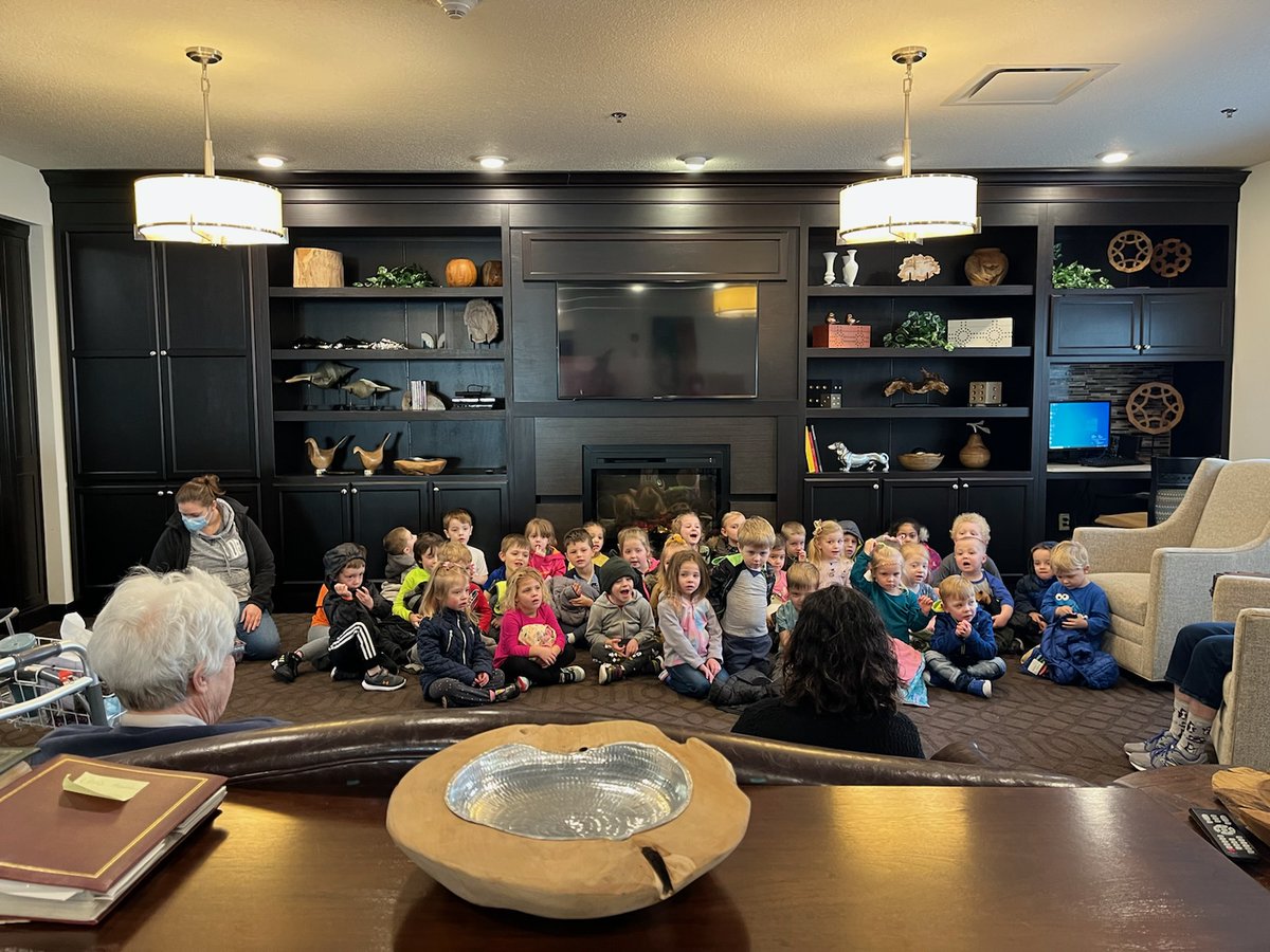 Tender Times Preschool came over this morning and sang for our residents! It sure put a smile on everyone's face!