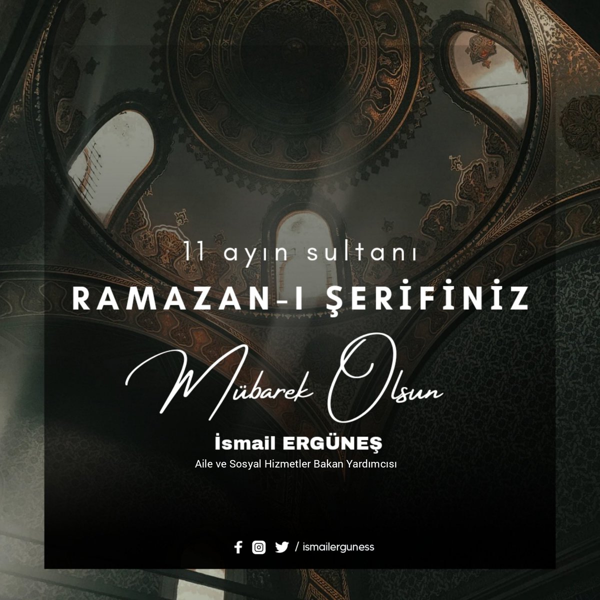 ismailerguness's tweet photo. Bin aydan daha kıymetli, rahmet, bolluk ve bereket ayı #Ramazan’ın ülkemize ve tüm islam alemine hayırlar getirmesini Rabb’imden niyaz ediyorum.
Ramazan-ı Şerifimiz mübarek olsun. https://t.co/ws3p11ElxU